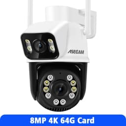 8MP 4K Wifi Camera PTZ Dual Screen AI Human Detection Auto Tracking Outdoor ONVIF CCTV Security Surveillance Camera ICSee