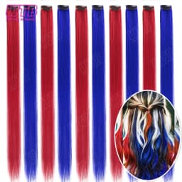 10 PCS Colored Synthetic Hair Extension Wigs for Women BB Clip Style Straight Hair Extension Wigs Suitable for Holiday Events