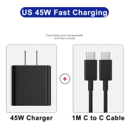 PD 45W Charger Fast Charging Phone Adapter For Samsung Galaxy S24 S23 S22 S25 Ultra A54 A15 A35 A55 5G Charger USB Type C Cable