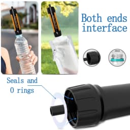 Reusable Straw Water Filter for Outdoor Camping Emergency Portable Water Filter with Medical-Grade Hollow Fiber Tech