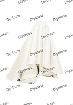Women's High Low Elegant Prom Party Skirt A-Line Pleated Front Short Back Long Satin Skirt With Pockets For Evening Gown
