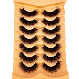 New 7 Pairs of Thick, 3D Simulation Mink Fur Fake Eyelashes Short, Dramatic Fake Eyelashes Wholesale Full Line Fake Eyelash Make