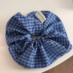Womens Headband Fresh Cute Blue Checkered Sponge High Skull Top Hairpin New Hair Accessory For Kawaii Girl Funny Simple Headband