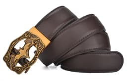 Vintage Bat Silver Gold Automatic Buckle Belt for Men Genuine Leather Plus Size Big 120 130 140 150 160 170cm Brown Black Belts
