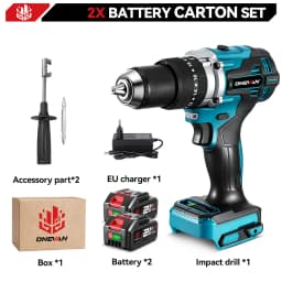 ONEVAN 13MM 650N.M Brushless Electric Impact Drill 20+3 Torque Cordless Screwdriver Drill Power Tool For Makita 18V Battery Pin
