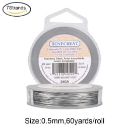1 Roll Stainless Steel Tiger Tail Beading Wire 7/19/49 Strand Bead Stringing Wire for DIY Earring Jewelry Crafts Making