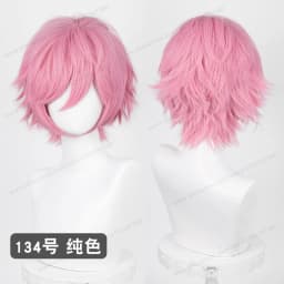 Anime Upgraded 32cm Short Flipped Ends Cosplay Wig Green Blue Purple Pink Man Women Heat Resistant Synthetic Hair