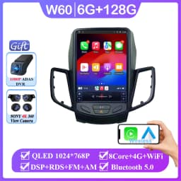 9.7" Android 16 Car Radio Carplay For Ford Fiesta Mk7 2009 2010 2012 2013 2014 2015 2016 Multimedia Player Stereo Screen DVD
