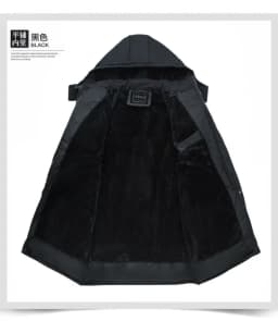Men Loose Oversized Warm Cotton Parkas Men Thick Fleece Lined Winter Outer Jackets Men Warm Daily Coldproof Tops Elderly Males