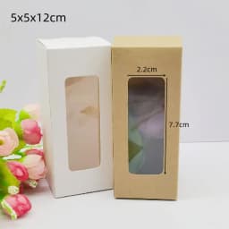 10pcs 5cm Series Size Rectangular Gifts Window Packaging Boxes 5x5x8/10/12/15/20cm Paper Box White Home Party Supplies Box
