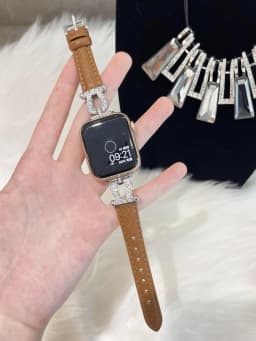 Diamond Leather strap for Apple Watch Band 44mm 45mm 38-42-40-41mm Luxury design Bracelet iwatch series 8 7 SE 6 5 4 Ultra 49mm