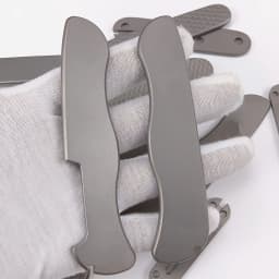 1Pair Titanium Alloy Handle Scales for 111MM Swiss Knife Patch with Slots for Toothpick Tweezers Modification Accessories