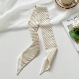 New Slim And Long 80x6CM Small Scarf For Women Versatile Black Striped Hair Tie Bag Decoration Scarves Party Gift