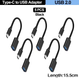 For Mobile Phone USB Female to Type C Male Adapter OTG 15.5CM Long Cable For Xiaomi Samsung S20 Huawei OTG Data Cable Converter