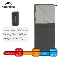Naturehike Camping Sleeping Bag Spliced Waterproof Ultralight Double Quilt Washable Hiking 3 Season Outdoor House Sleeping Bag