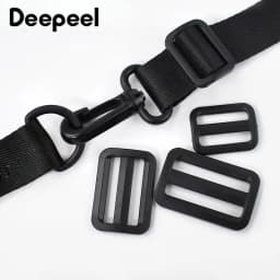 30/50/100Pcs Plastic Adjust Buckles 20-50mm Black Tri-Glide Slider Clasp Bag Strap Dog Collar Hook Webbing Belt Loop Accessories