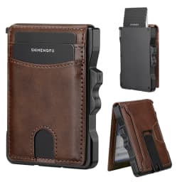 Normcore/Minimalist Style Coin Purses: RFID Blocking Leather Aluminum Money Card Holder Wallet for Secure Storage of Your Cards