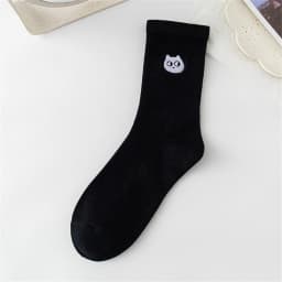 Chic New Women's Cute Cat Face Black White Socks Korean Harajuku Kawaii Kitten Hipster Casual Gift Dropship