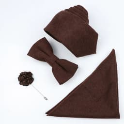 New Solid Color Cotton Men Tie Set Super Soft Suede Necktie Bowtie Suit Vintage Pink Blue Grey For Groom Business Wedding Party