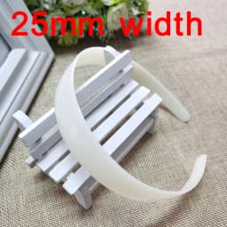 10pcs ABS Plain Headband Base 10-25 MM No Teeth Headbands White Plastic Head Hoop Bezel for DIY Girls Woman Hairwear Accessories