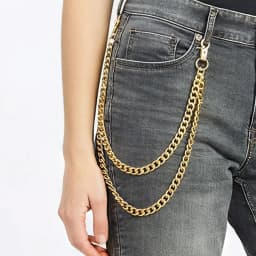 Double Layer Wallet Chain Men Women, Biker Motorcycle Pants Jean Punk Goth Key Chain
