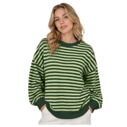 Women's Open Back Sweater Long Sleeve Crew Neck Color Block Casual Hollow Out Knit Pullover Top Junior Sweatshirts Plain