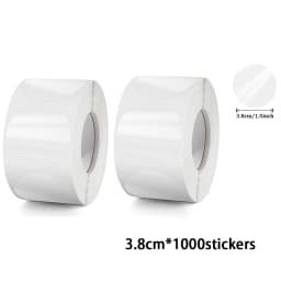 300-1000 Stickers Crystal Clear Transparent 1"/1.5" Round PVC Stickers, Envelope TabSealer And Retail Package Clear Seal Labels