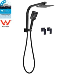 **Sydney Stock** KYLINS 2 In 1 Shower Head Set Round 8/10/12/16'' Rainfall Head Gooseneck Arm Mixer Taps Set Gun Metal Grey WELS