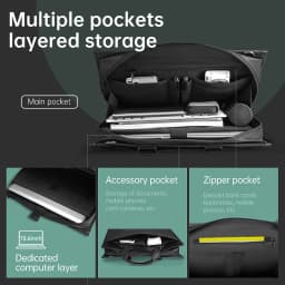 MARK RYDEN Sleek Business Briefcase 15.6 inch Water Repellent Laptop Bag with YKK Zipper