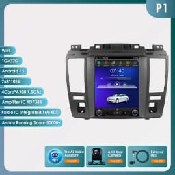 OSSURET 9.7inch 2 DIN Android 13 Car Radio for Nissan Tiida C11 2004-2013 Multimedia Stereo Vertical Screen Carplay