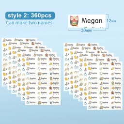 Name Sticker Custom Waterproof Kawaii Decals Personalized First Name Label for Children School Stationery Bottle Tag