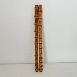 One Pair Handmade Nature Bamboo Purse Bag Handle Straight Long 33cm Handbag Bag Parts for DIY Handmade Craft Material