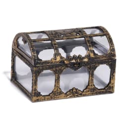 2Pcs Transparent Storage Vintage Organizer Box Treasure Chest Pirate Treasure Box Crystal Gem Jewelry Box Plastic Earrings Chest