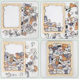 Kids Creative Animal Shape Puzzles Table Games Dog Cat Panda Stacked Puzzle Brain Games Montessori Thinking Education Wooden Toy