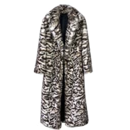 DEAT 2026 Winter Thick Leopard Print Faux Fox Fur Coat For Women Contrast Color High Quality Suit Collar Overcoat 11A06743