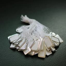 100Pcs Round Rectangle Card Paper Jewelry Price Labels Gold/Silver Edge Jewellery Hangtags Display Tool Blank Hanging Tags