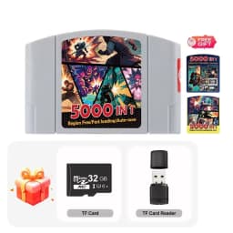 Game Cart For Nintendo 64 Console N64 Game Cartridge With 32GB TF Card 5000 In 1 Games Cassette No Region Restriction