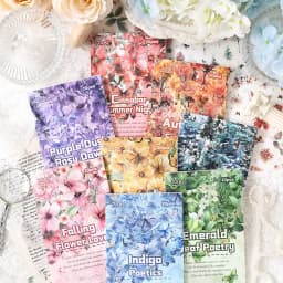 20 Sheets/pack Flower Images Die-cut Washi Sticker Book Watercolor Painting Plants Scrapbooking Creative Journal Collages