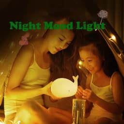 HPH LED Night Light Cute Whale Cartoon Silicone Table Lamp Children Touch Sensor RGB Ambient Light for Bedroom Christmas Gift