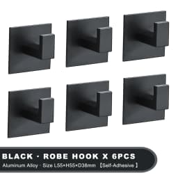 Black Self-Adhesive Wall Hooks For Hanging Keys Clothes Hanger Door Metal Robe Hook Coat Rack Towel Holder Bathroom Accessories