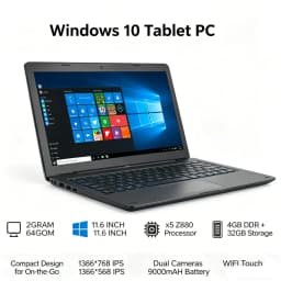 T10 Tablet PC 11.6 INCH 2GB RAM+64GB ROM G12 Windows 10 Dual Cameras Quad Core Touch Screen 9000mAH Battery WIFI 1366*768 IPS