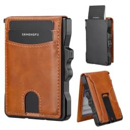 Normcore/Minimalist Style Coin Purses: RFID Blocking Leather Aluminum Money Card Holder Wallet for Secure Storage of Your Cards