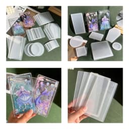 11 Typs Retro Geometric Shape Quicksand Mold Empty Plates Clear Acrylic Blank Plate DIY Quicksand Blank Card Brick