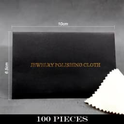 100PCS 10X6.5CM Individual Black Package Silver Polish Cloth Anti Tarnish Jewelry Tools Sterling Silver Polishing Cleaning