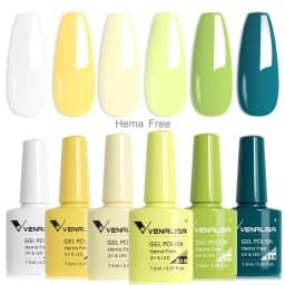 Rose Rubber Base Venalisa Nail Gel Polish 6pcs/Kit HEMA FREE Jelly Pink Color Self Leveling Gel Long Wear Nail Manicure Set