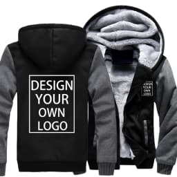 Customized Men's Jacket Winter Fleece Thicken Hooded Jackets Male Your Logo Coat Casual Zip Up Hoodies Streetwear Men's Coats