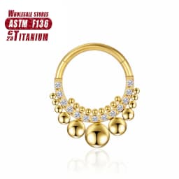 G23 Titanium Flower Nose Rings Hoop Zircon Piercing Diaphragm Tragus Cartilage Ear Perforated Clicker Ladies Lip Body Jewelry