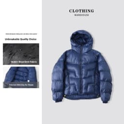 Highly Fluffy Ultra Warm 5000GT Substitute Tech Wool Cotton Fill Hooded Men's Bread Coat Cotton Jacket Cotton Padded Coat