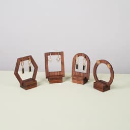 Wooden Jewelry  Rack Earring Display Stands Walnut Earrings Ear Stud Holder Organizer Jeweler Packaging Box Card Case