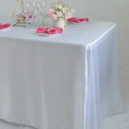 Reusable Satin Tablecloth Wedding Mariage Party Decoration Polyester Picnic Countryard Birthday Christmas Table Cloth White/Blue